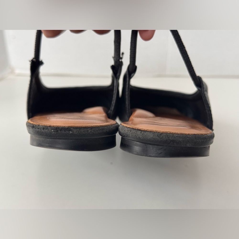 Eric Javits Peyton Black Leather Slingback Flat Shoes Women’s Size 8 - Picture 8 of 13
